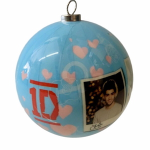 One Direction 2013 Ornament Blue Oink Hearts Photos 3” Christmas RARE EUC